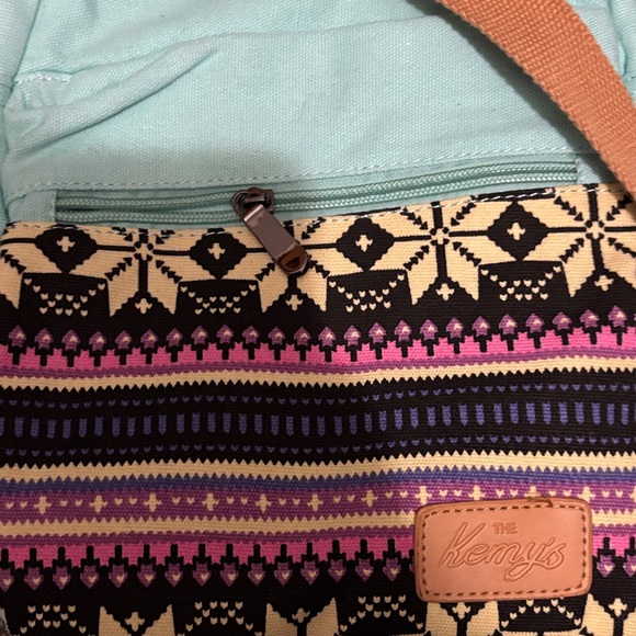 Mint Green and Patterned Crossbody Bag - Picture 2 of 5